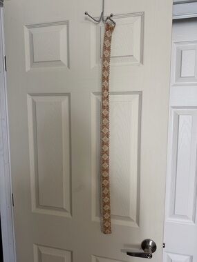 Woven Boho Beaded Belt in Beige and Gold Tones